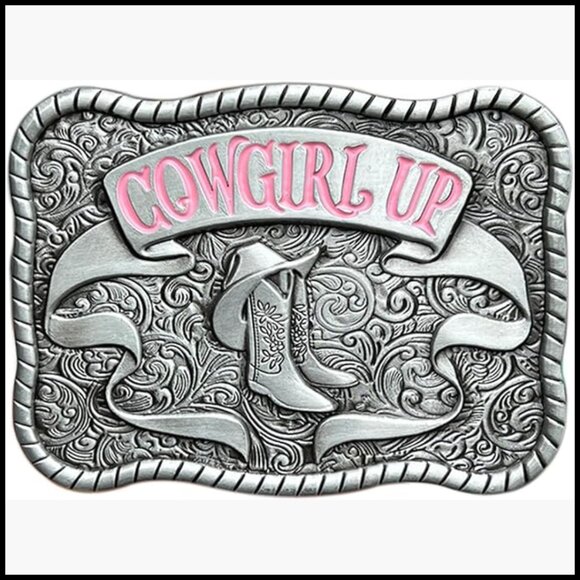 Western Cowboy Belt Buckle Zinc Alloy 3.8x2.8 Inches